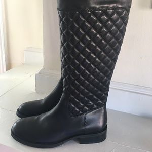 New Black Leather Boots